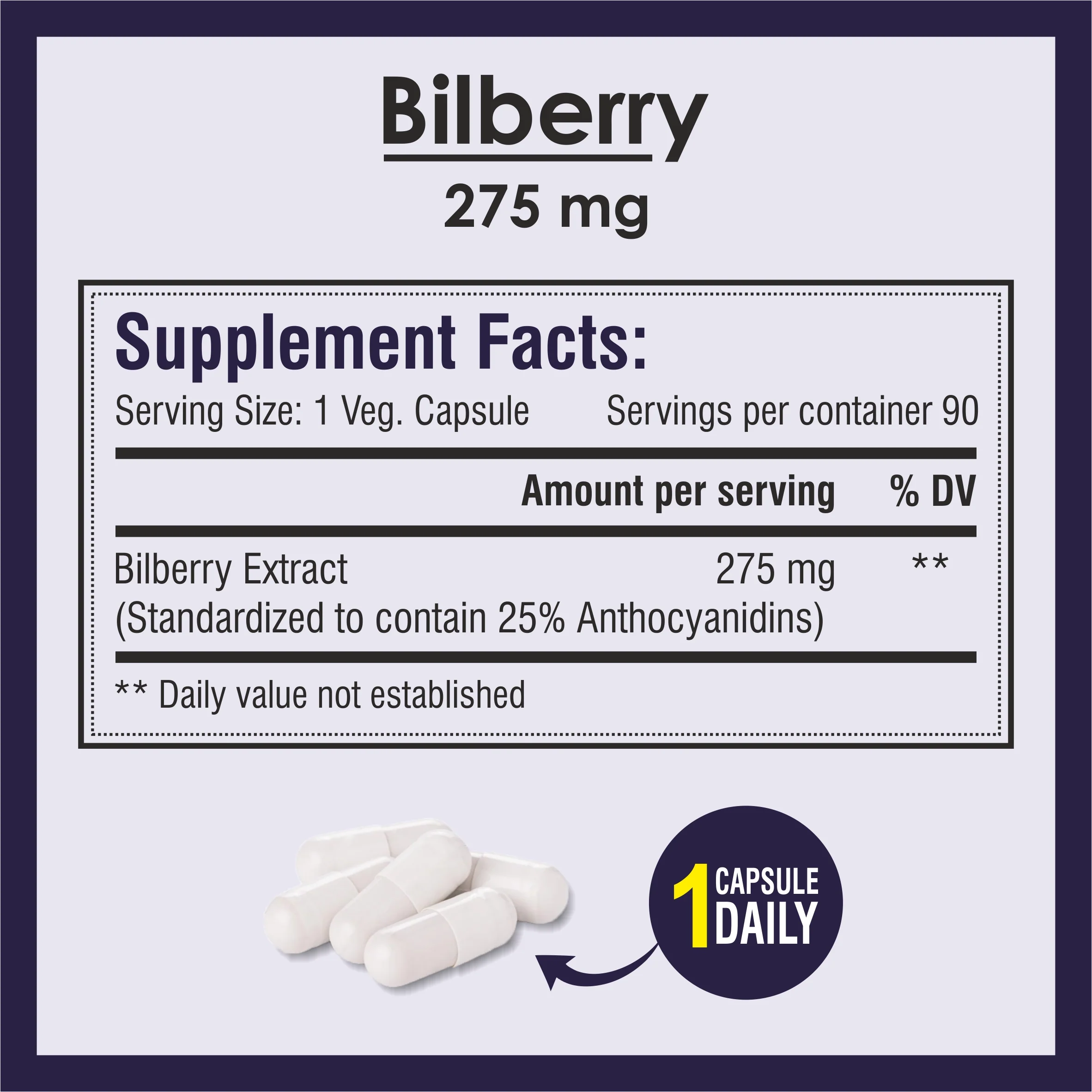 Biotrex Bilberry Extract 275mg 90 Veg Capsules - Image 5