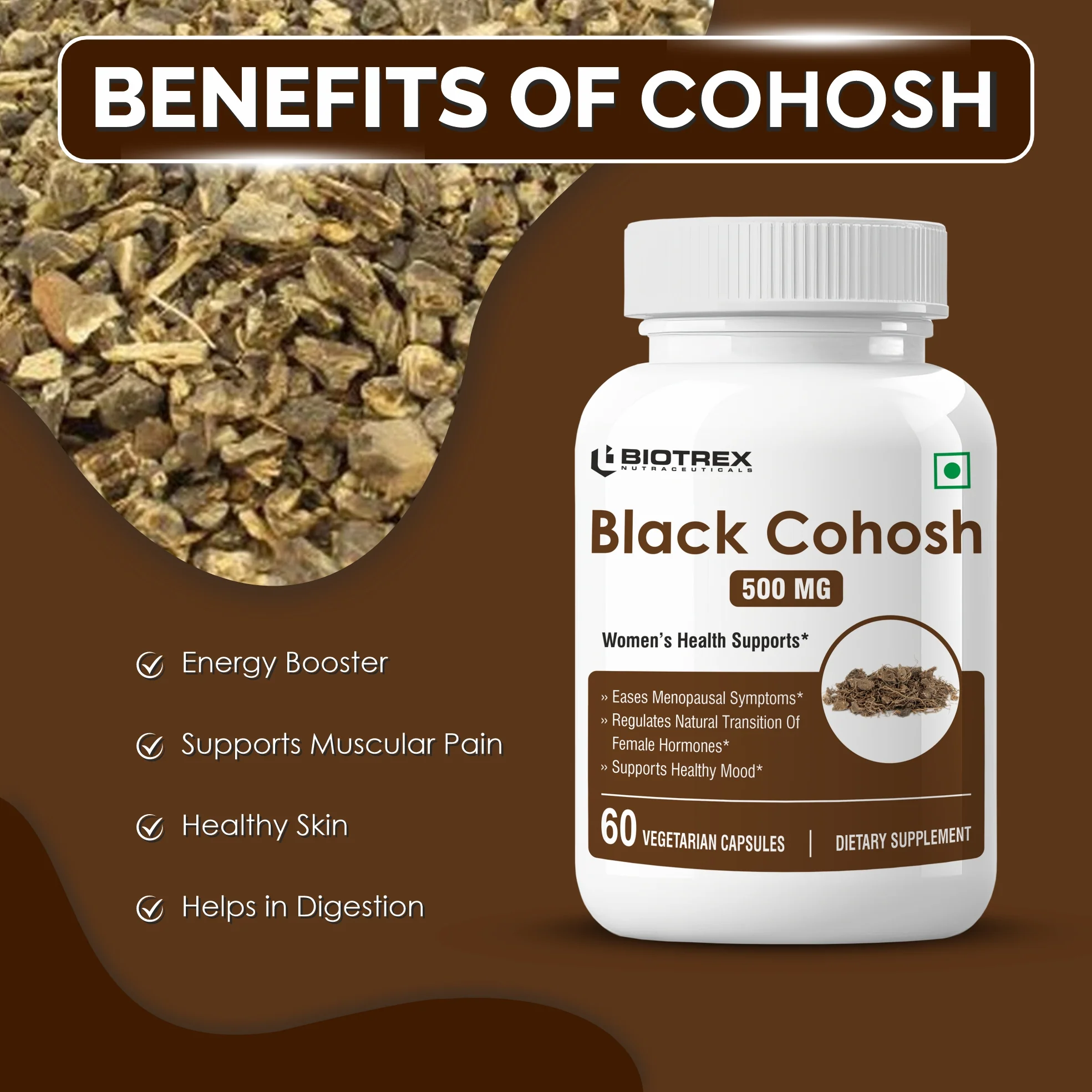 Biotrex Black Cohosh 500mg - 60 Capsules - Image 3