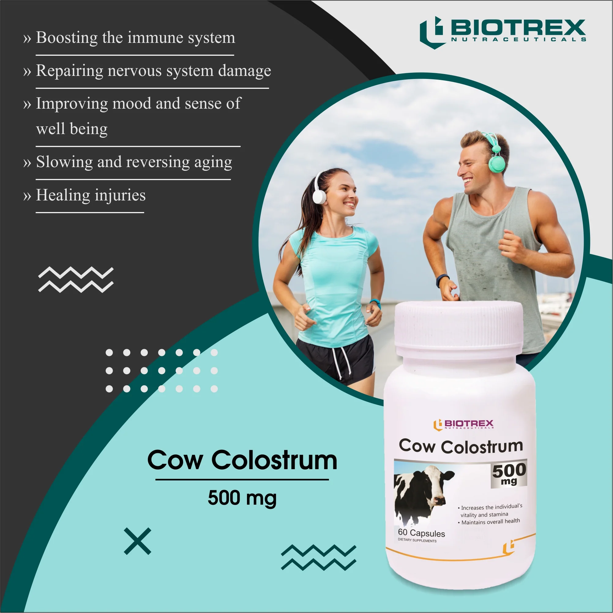 Biotrex Cow Colostrum 500mg - 60 Capsules - Image 5