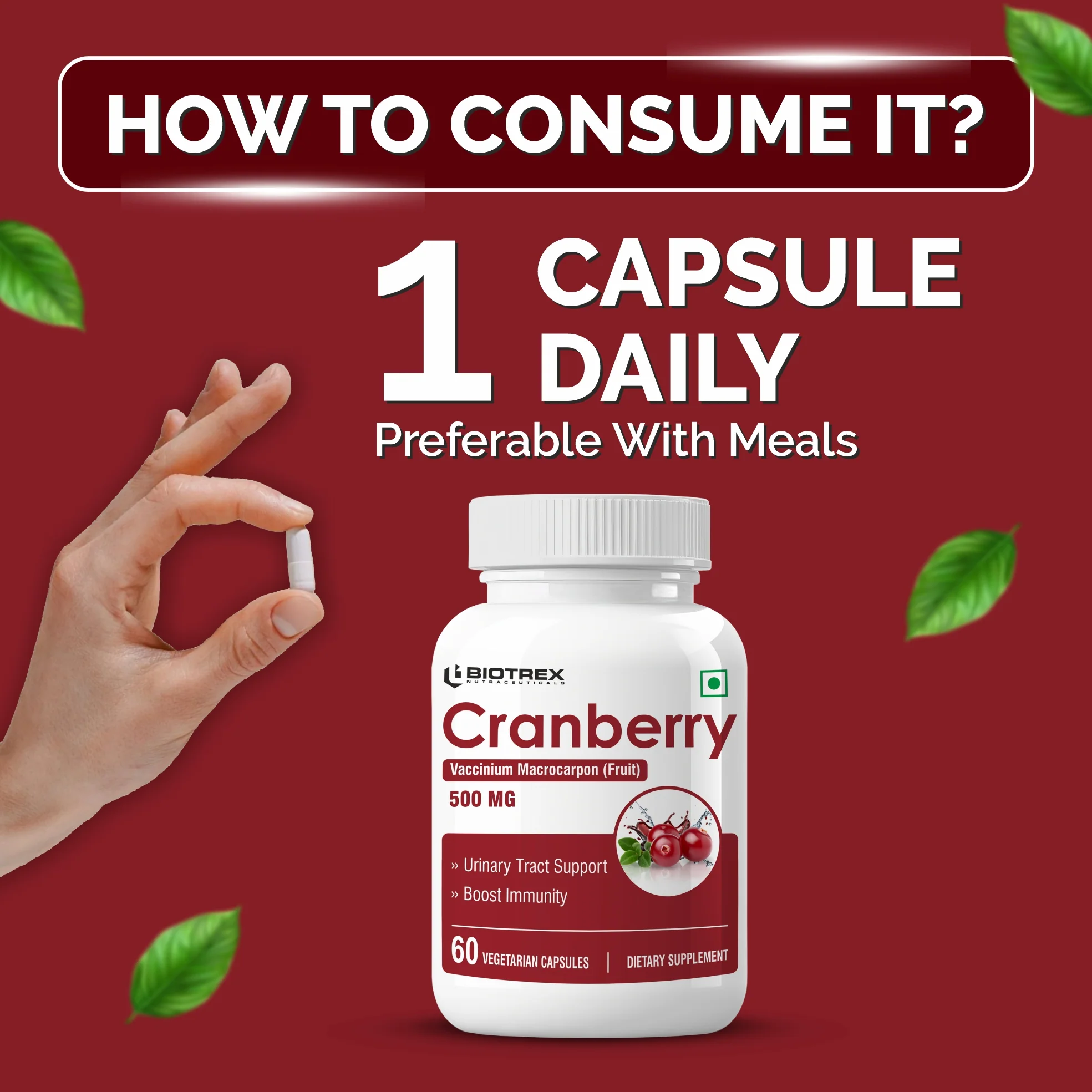 Biotrex Cranberry 500mg - 60 Capsules - Image 4