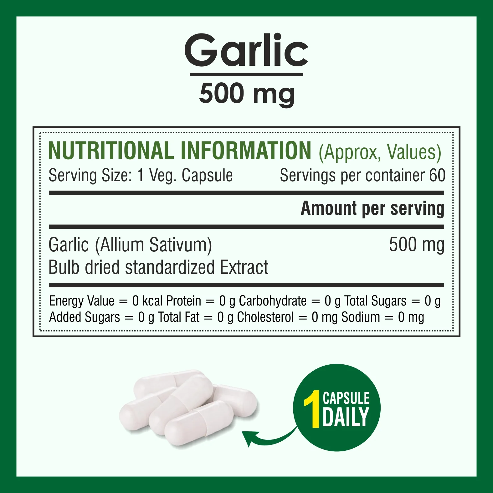 Biotrex Garlic 500mg - 60 Capsules - Image 4
