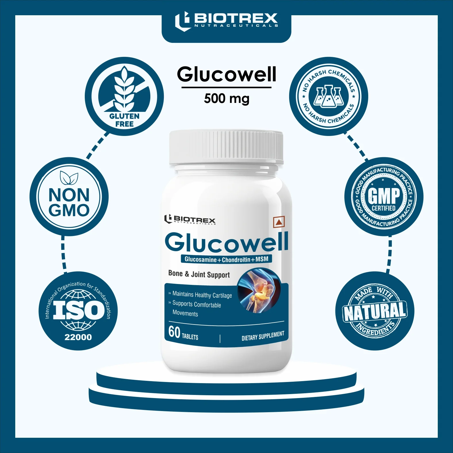 Biotrex Glucowell 500mg - 60 Tablets - Image 8