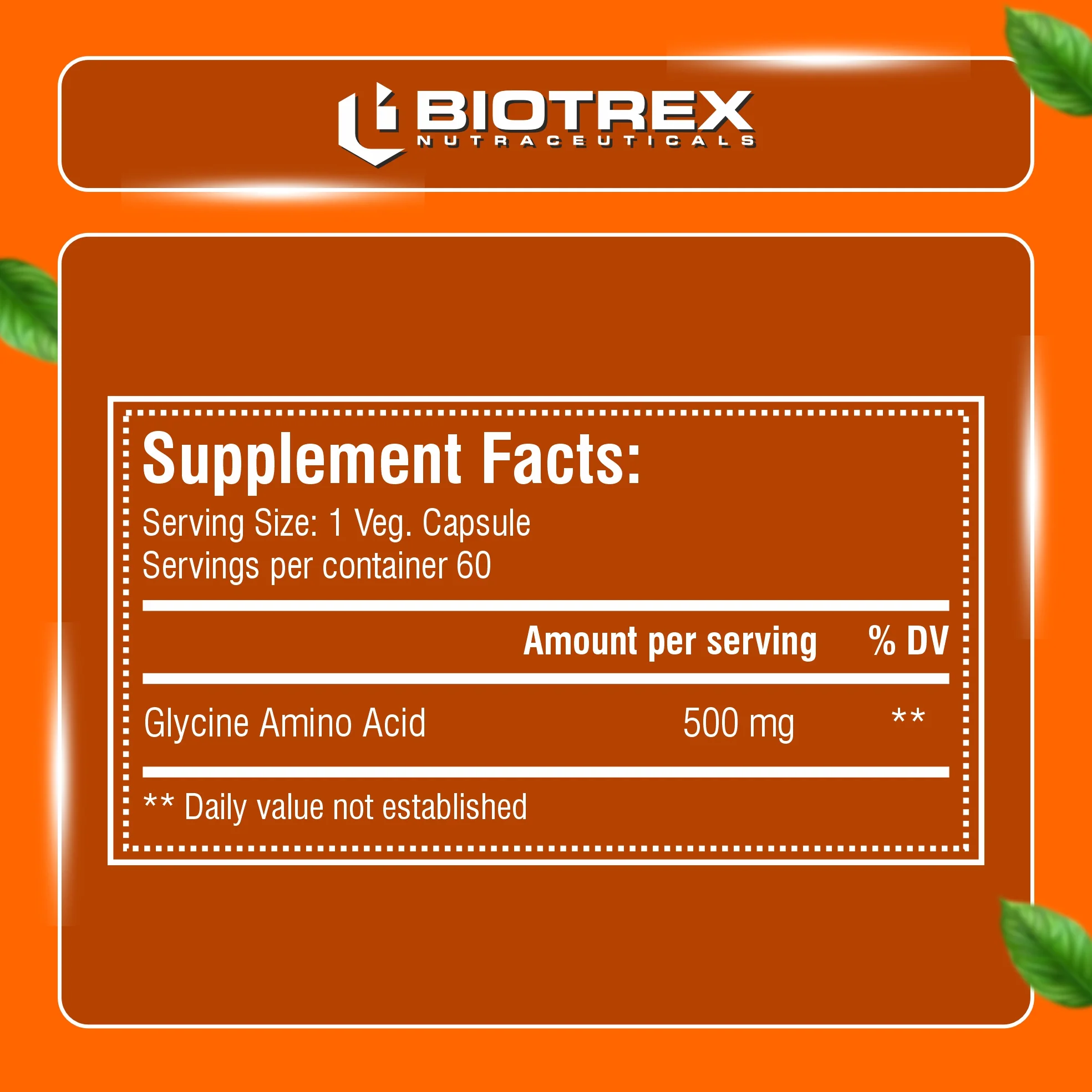 Biotrex Glycine Amino Acid - 60 Capsules - Image 2