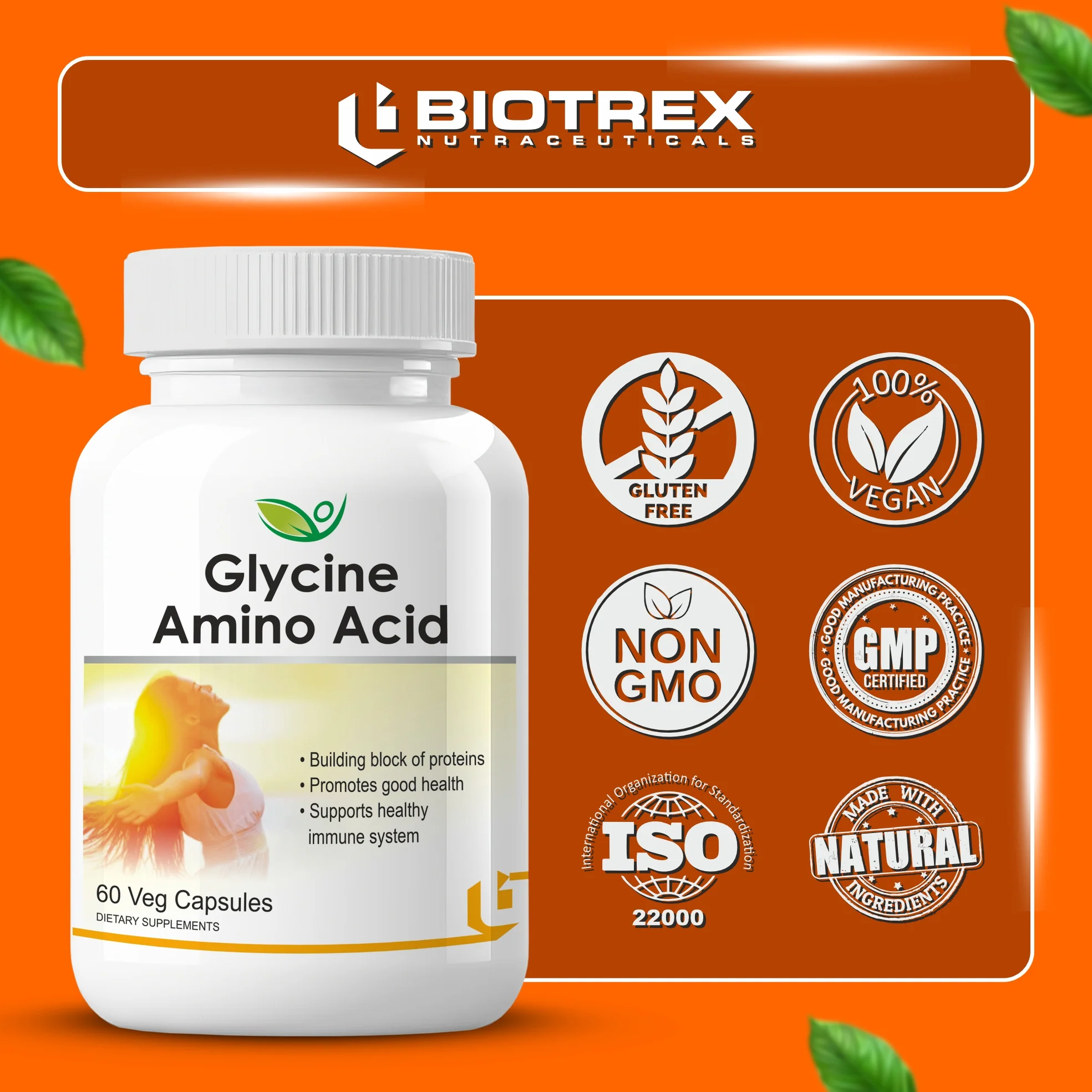 Biotrex Glycine Amino Acid - 60 Capsules - Image 5