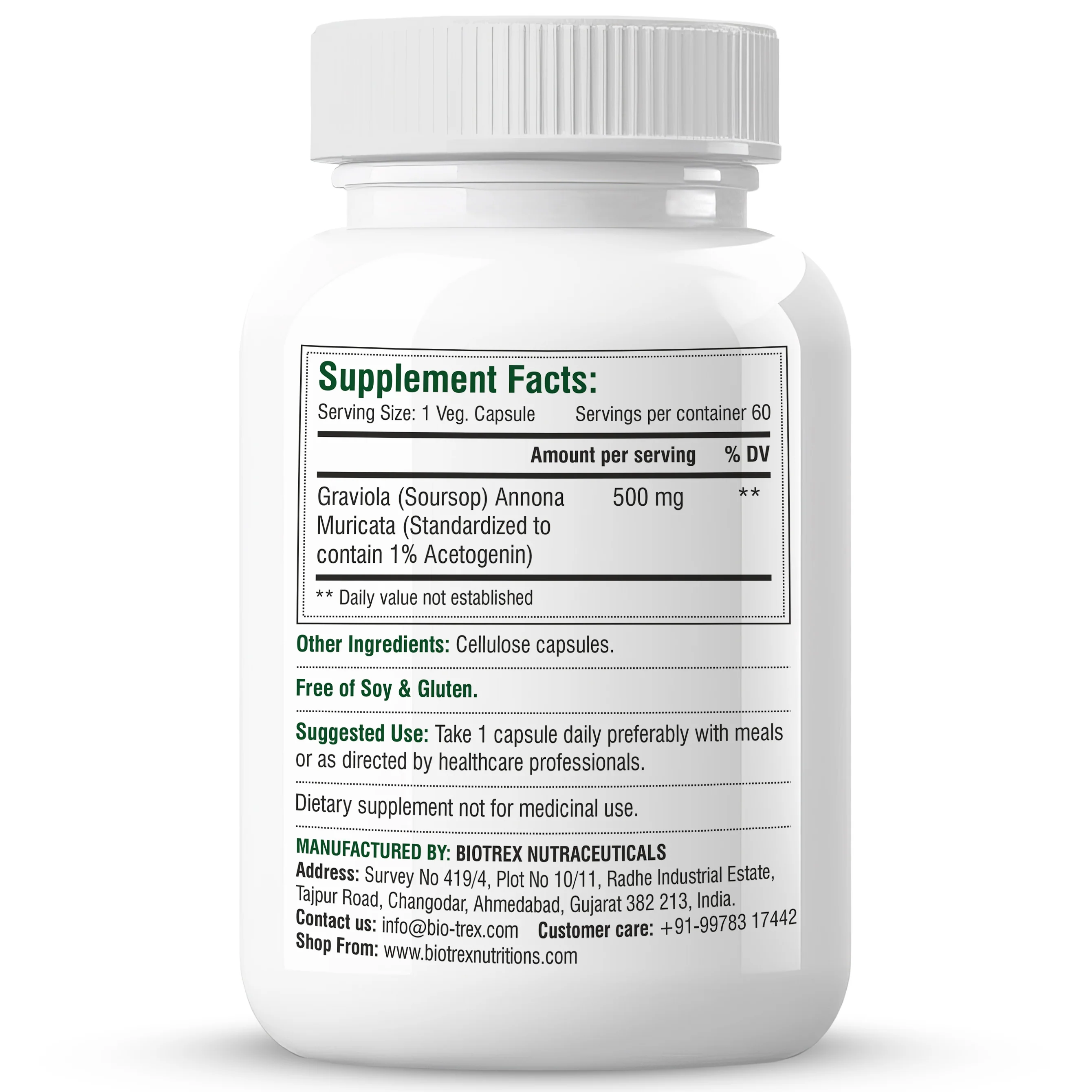 Biotrex Graviola 500mg - 60 Capsules - Image 7