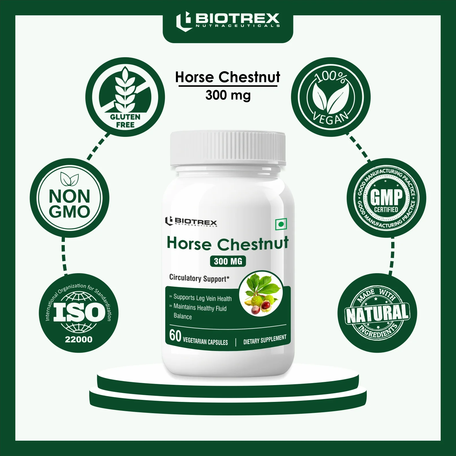Biotrex Horse Chestnut 300mg - 60 Capsules - Image 8
