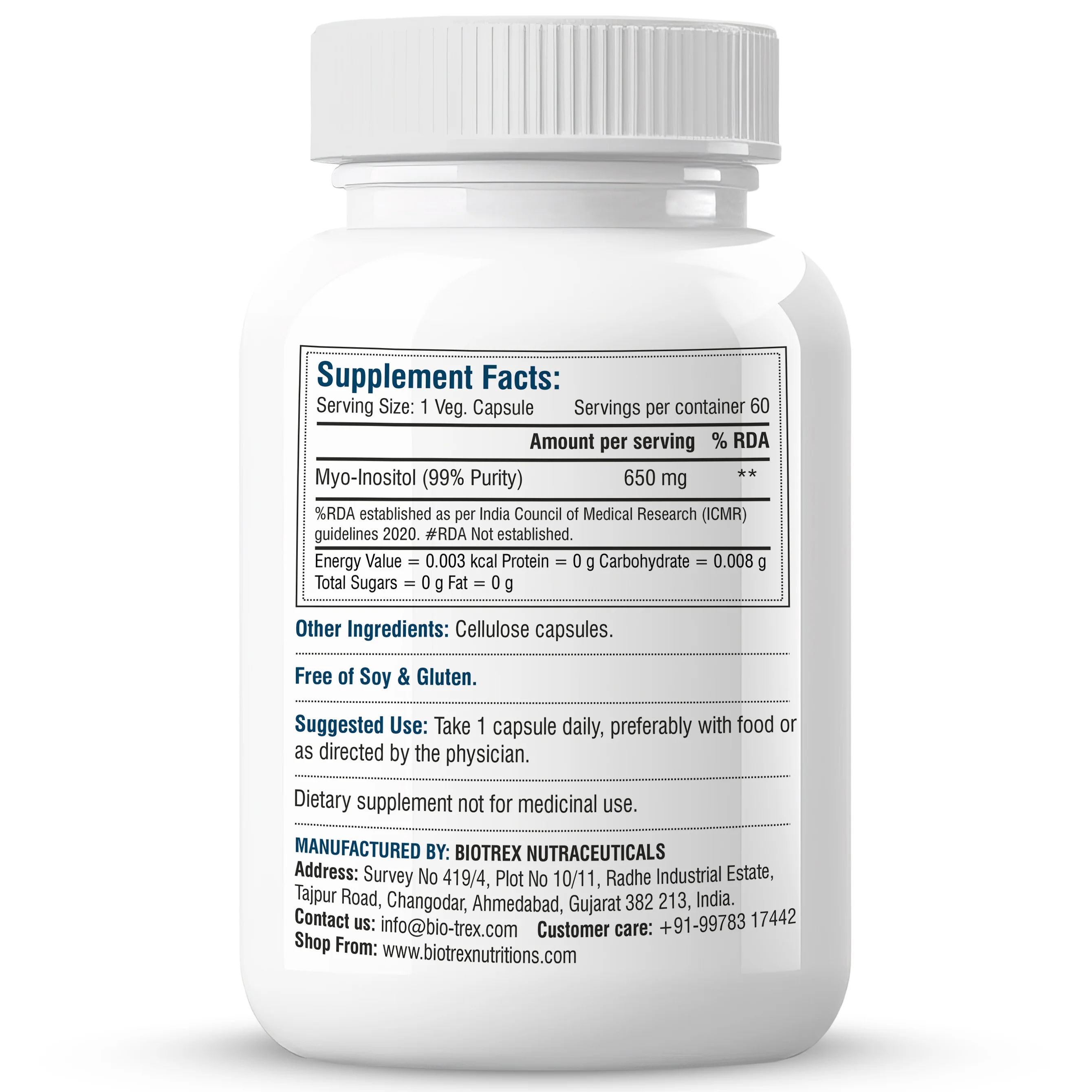 Biotrex Inositol 650mg - 60 Capsules - Image 7