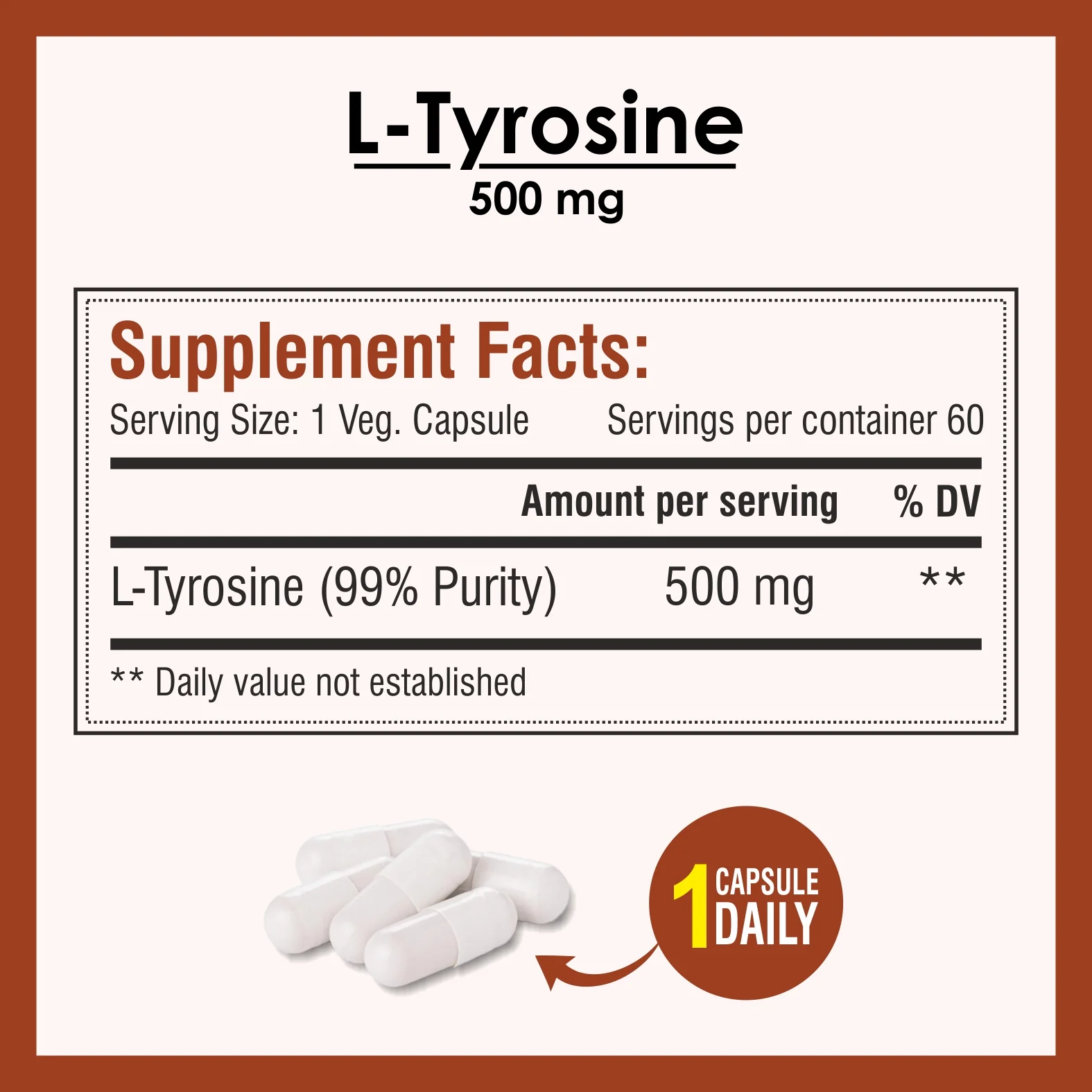 Biotrex L-Tyrosine 500mg - 60 Capsules - Image 4