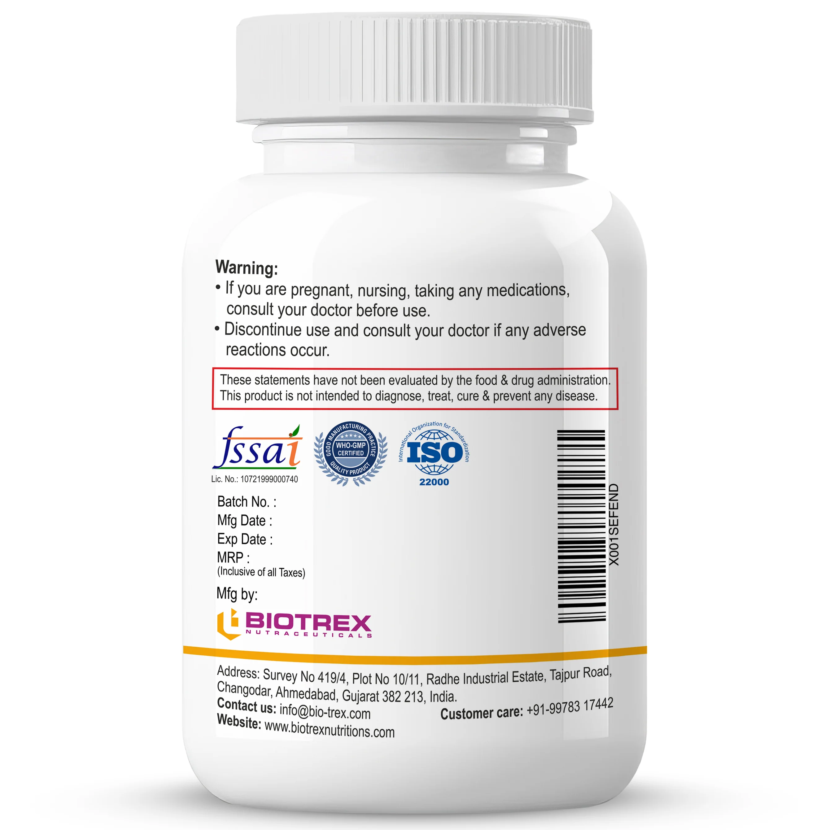 Biotrex Magnesium Glycinate 60 Veg Capsules, Supports Bone Health, Nerve & Muscle Function - Image 3