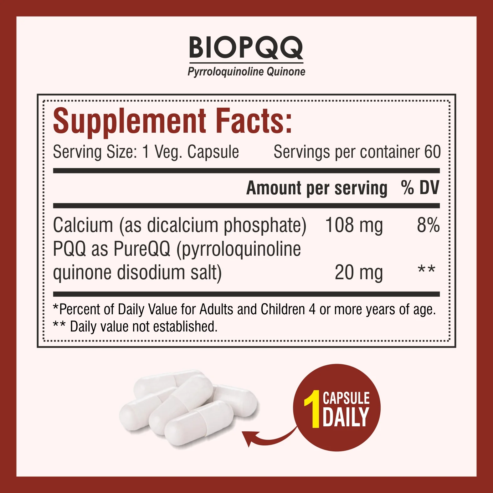 Biotrex Bio Pqq 20mg With Calcium Supplement - 60 Veg Capsules, pqq as (pyrroloquinoline Quinone disodium salt) - Image 4