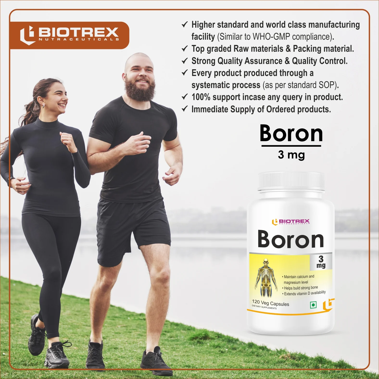 Biotrex Boron 3mg | Build Strong Bones | Improve Muscle Coordination | 120 Veg Capsules - Image 6