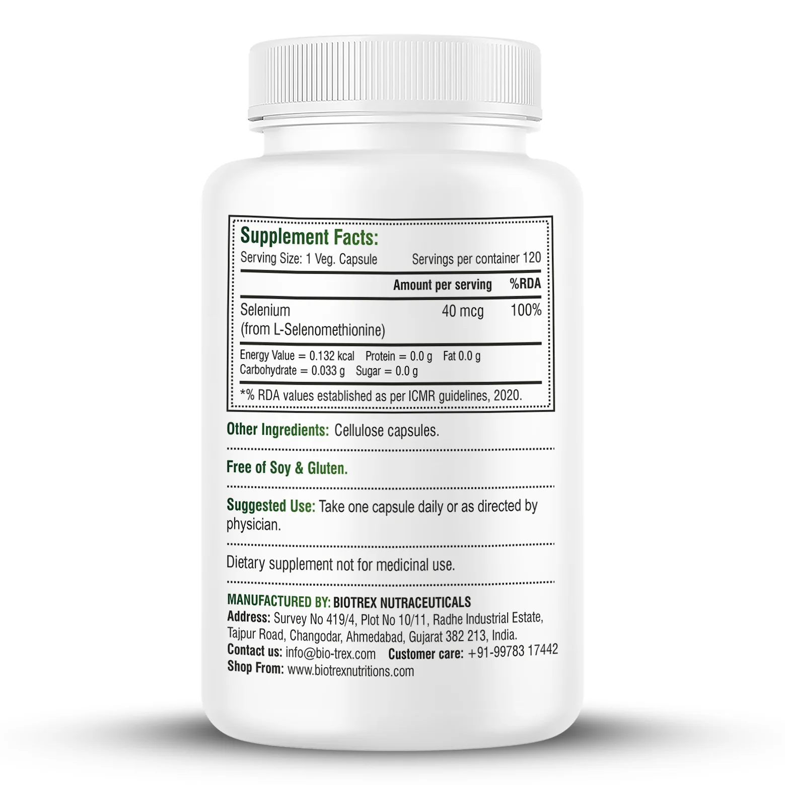 Biotrex Nutraceuticals Selenium 40mcg (L-Selenomethionine) Essential Trace Mineral with Superior Absorption | Antioxidant | Supports Immunity & Healthy Thyroid Function - 120 Veg Capsules - Image 7