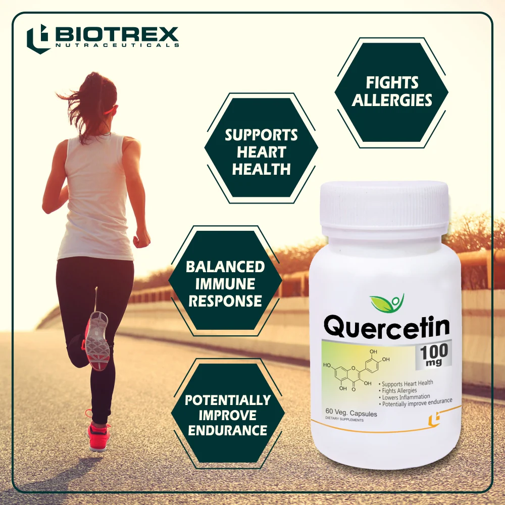 Biotrex Quercetin 100mg - 60 Capsules Cardiovascular Health, Anti-Inflammatory Effects, Anti-Inflammatory Effects & Immune System Support - Image 4