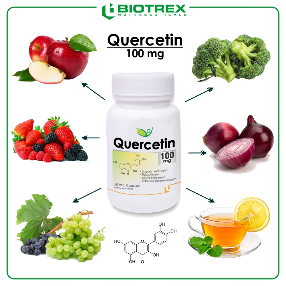 Biotrex Quercetin 100mg - 60 Capsules Cardiovascular Health, Anti-Inflammatory Effects, Anti-Inflammatory Effects & Immune System Support - Image 5