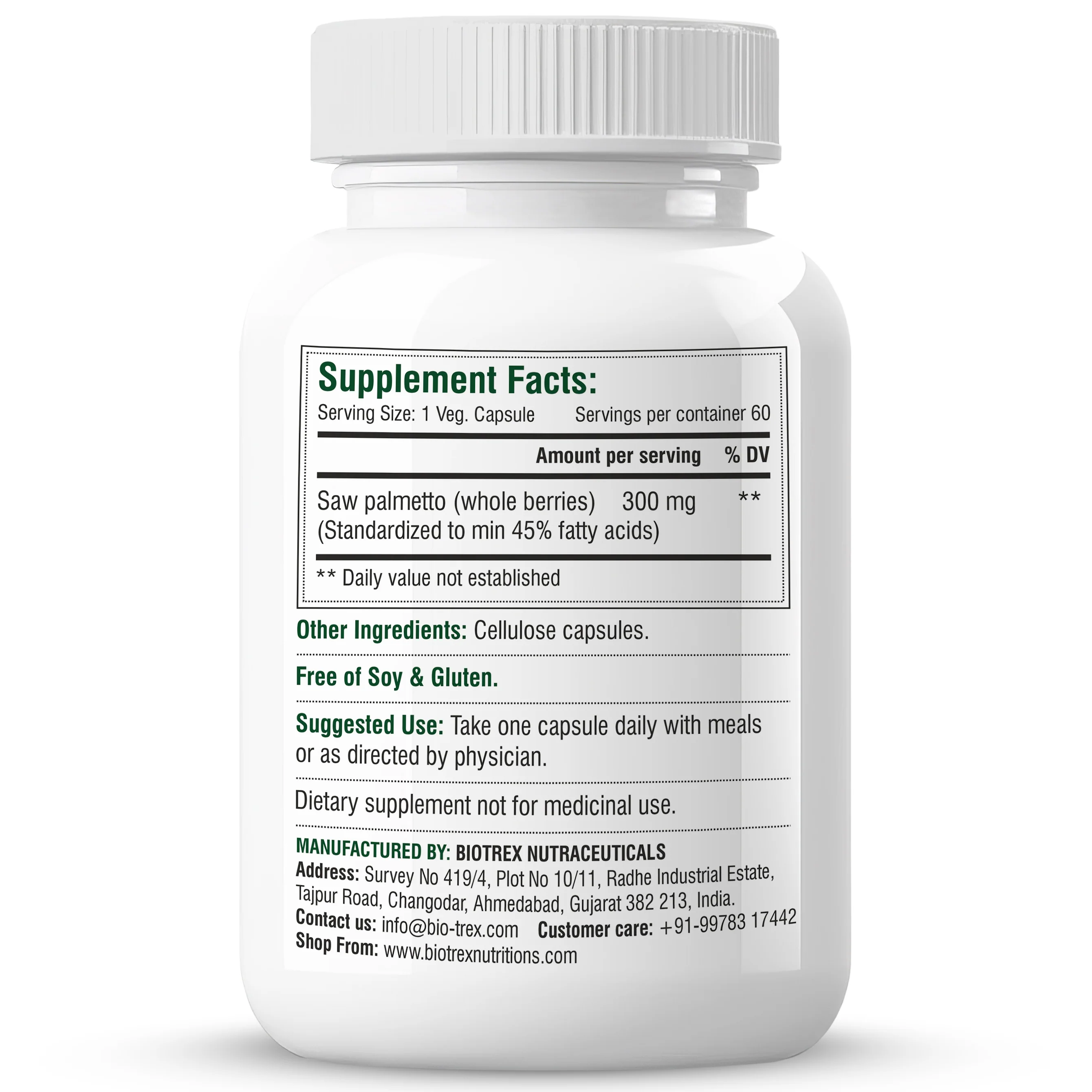 Biotrex Saw palmetto 300mg - 60 Capsules - Image 7