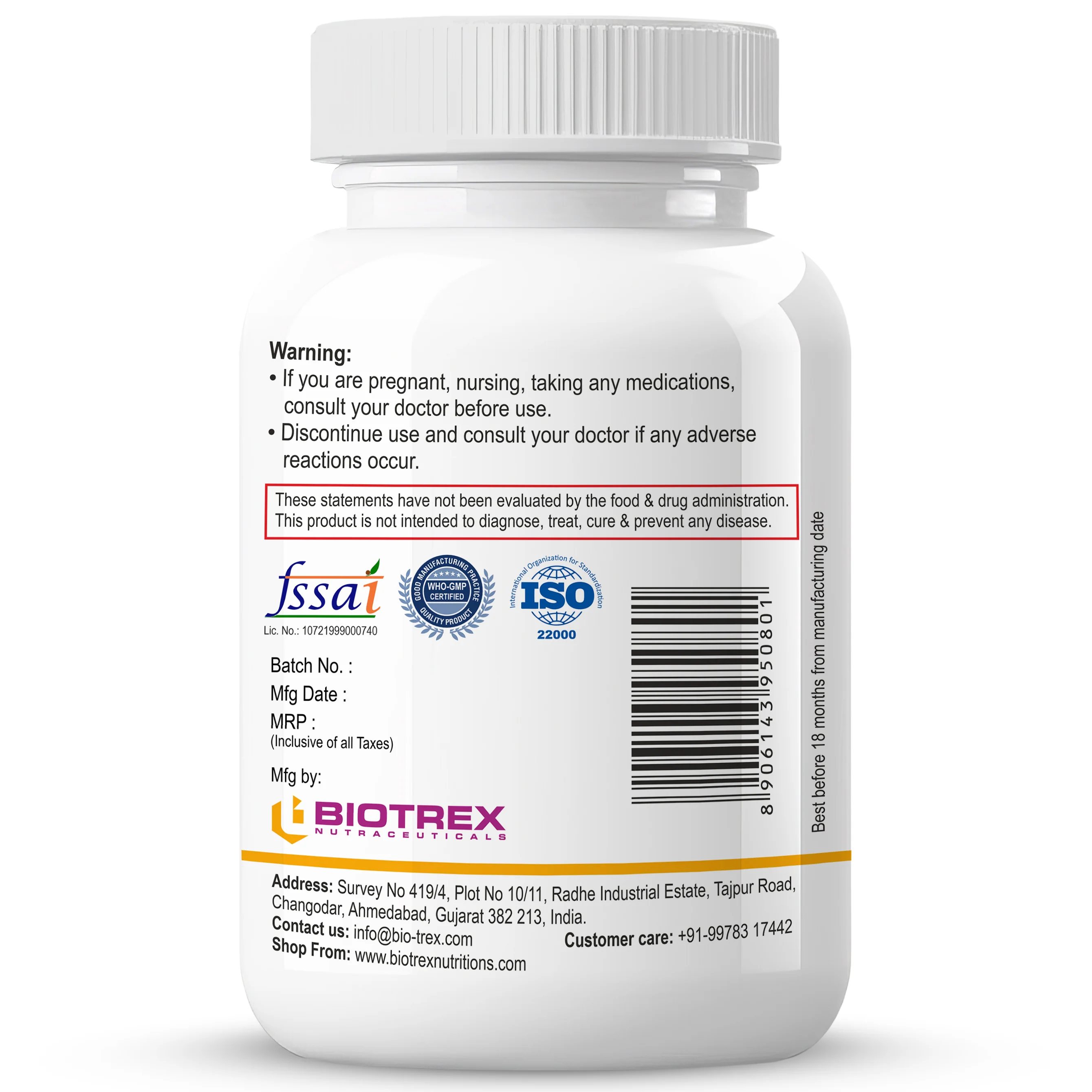 Biotrex Taurine 500mg - 60 Capsules - Image 8