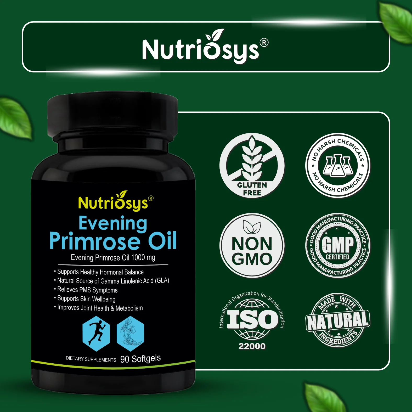 Nutriosys Evening Primrose Oil 1000mg - 90 Softgels - Image 5