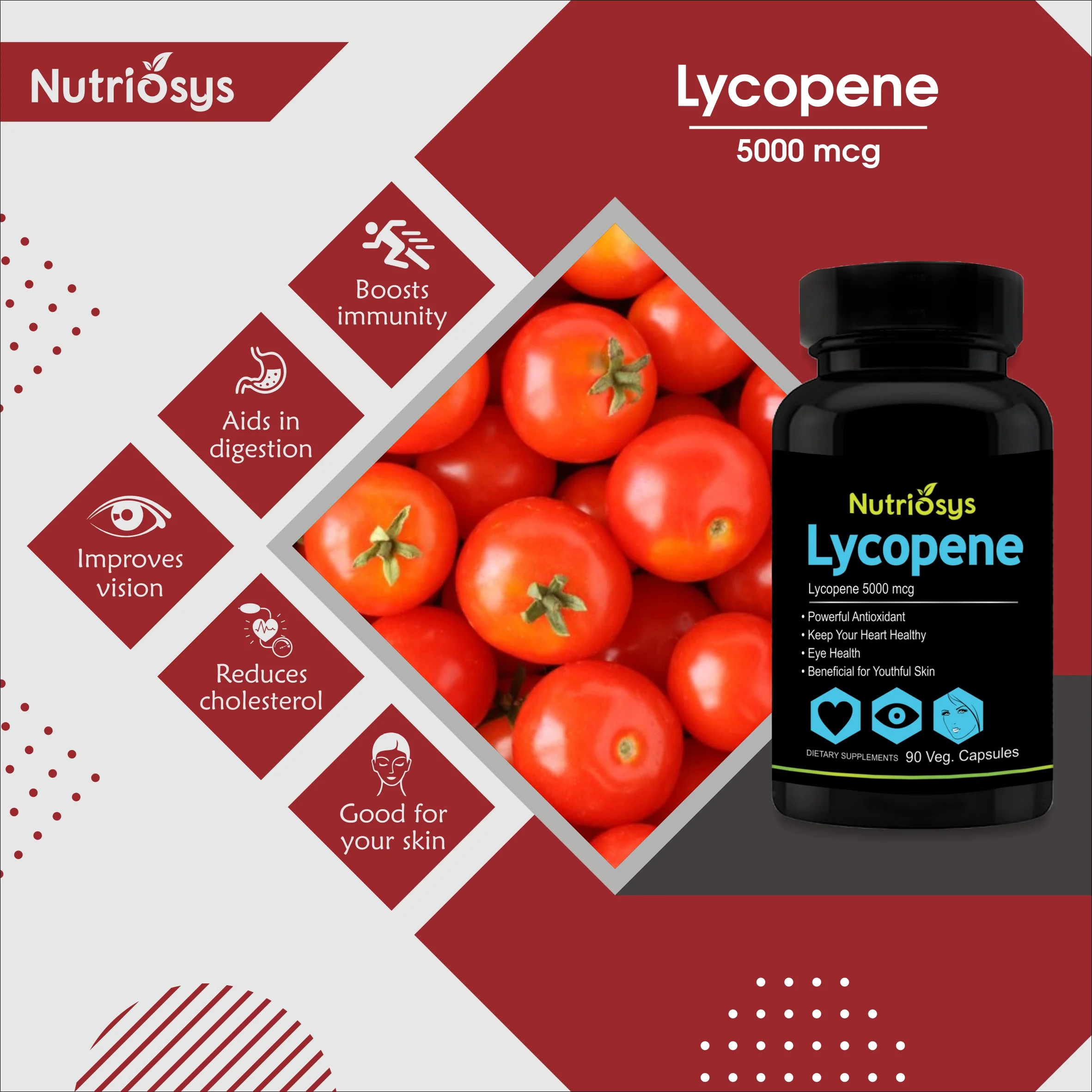 Nutriosys Lycopene with Multivitamins 5000mcg - 90 Capsules - Image 4