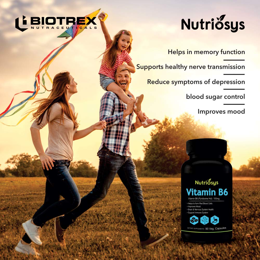 Nutriosys Vitamin B6 100mg - 90 Capsules - Image 4